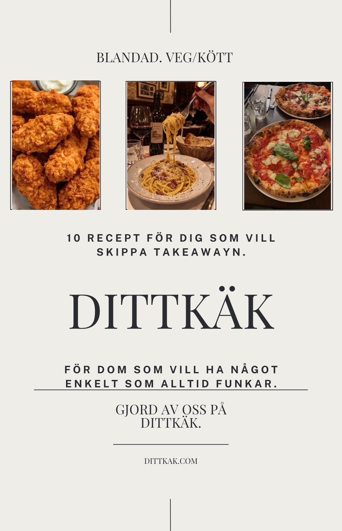 Veg/Kött Kokbok med 10 recept.