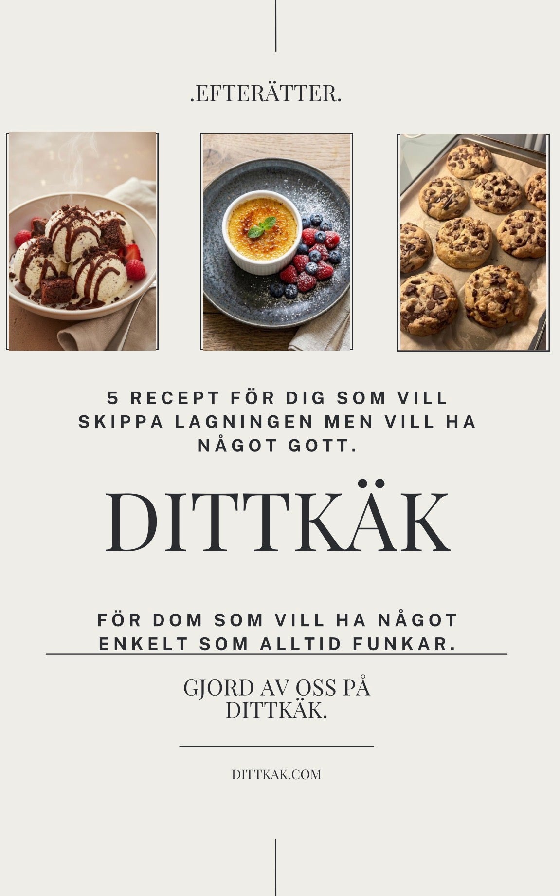 Efterrätt Kokbok med 5 recept.